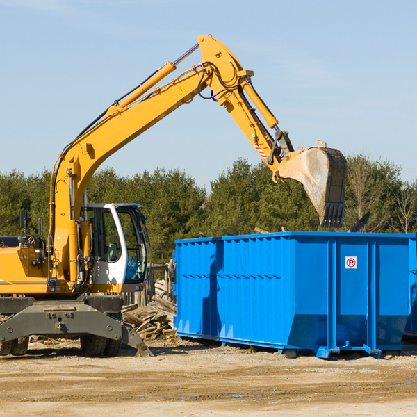 what size residential dumpster rentals are available in Brookside Ohio